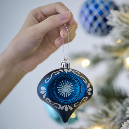 Christmas Ornaments Set, 70Ct Navy Blue and Silver Shatterproof Christmas Tree Decorations Ball Ornaments Bulk, Winter Wonderland Hanging Ornaments for Xmas Trees Holiday Decor