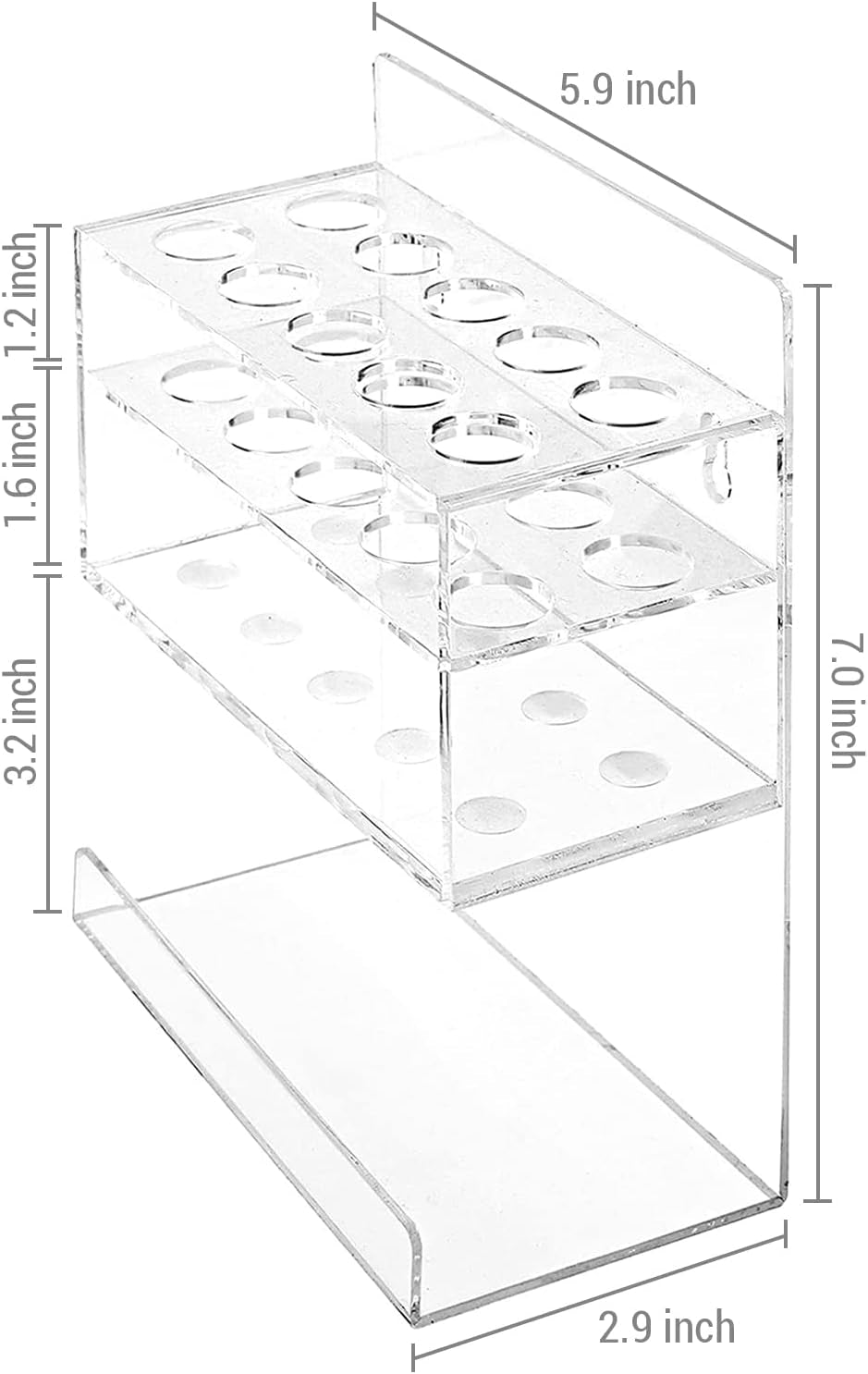 Wall Mounted Dry Erase Whiteboard Marker Holder Stand with 10 Marker Slots and Eraser Holder, Clear