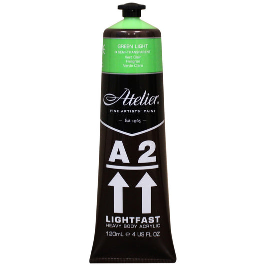 A2 Heavy Body Lightfast Artist Acrylic, 4 oz., Green Light
