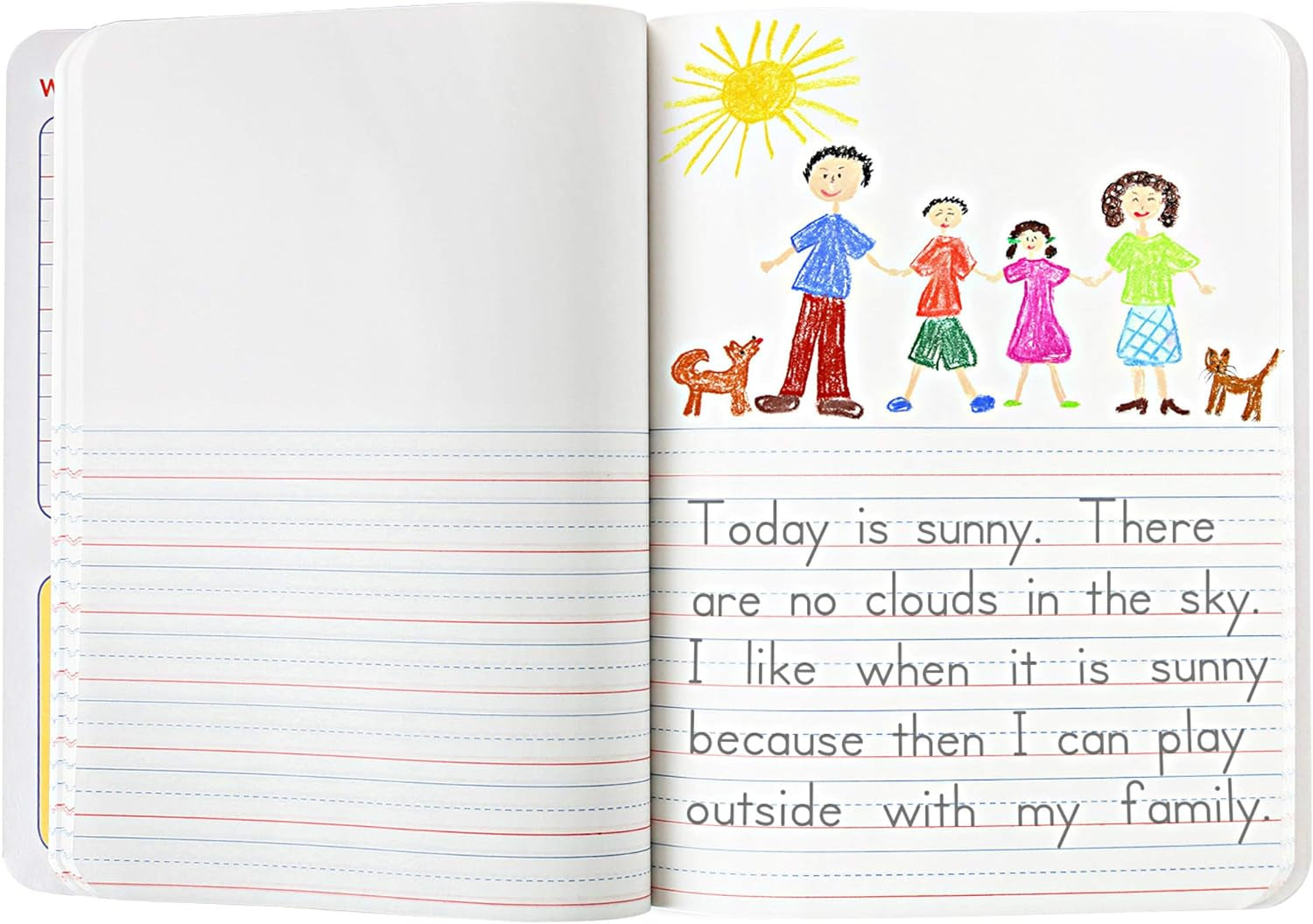 Primary Journal Kindergarten Writing Tablet 6 Pack of Primary Composition Notebook Colors May Vary for Grades K- 2, 100 Sheets (200 Pages) Creative Story Notebooks for Kids 9 3/4 in by 7 1/2 In.