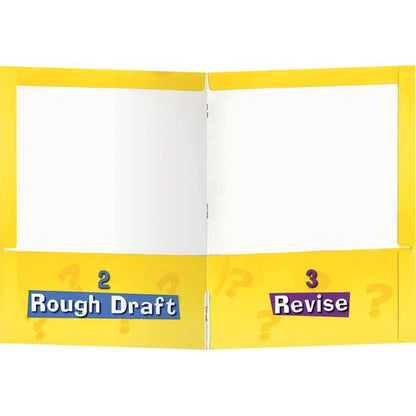 Writing Process 4-Pocket Laminated Student Folders, 9?? by 12? (Set of 12) ? Keep Students Organized and Teaches Writing Process ? Store Work-In-Progress and Monitor Progression
