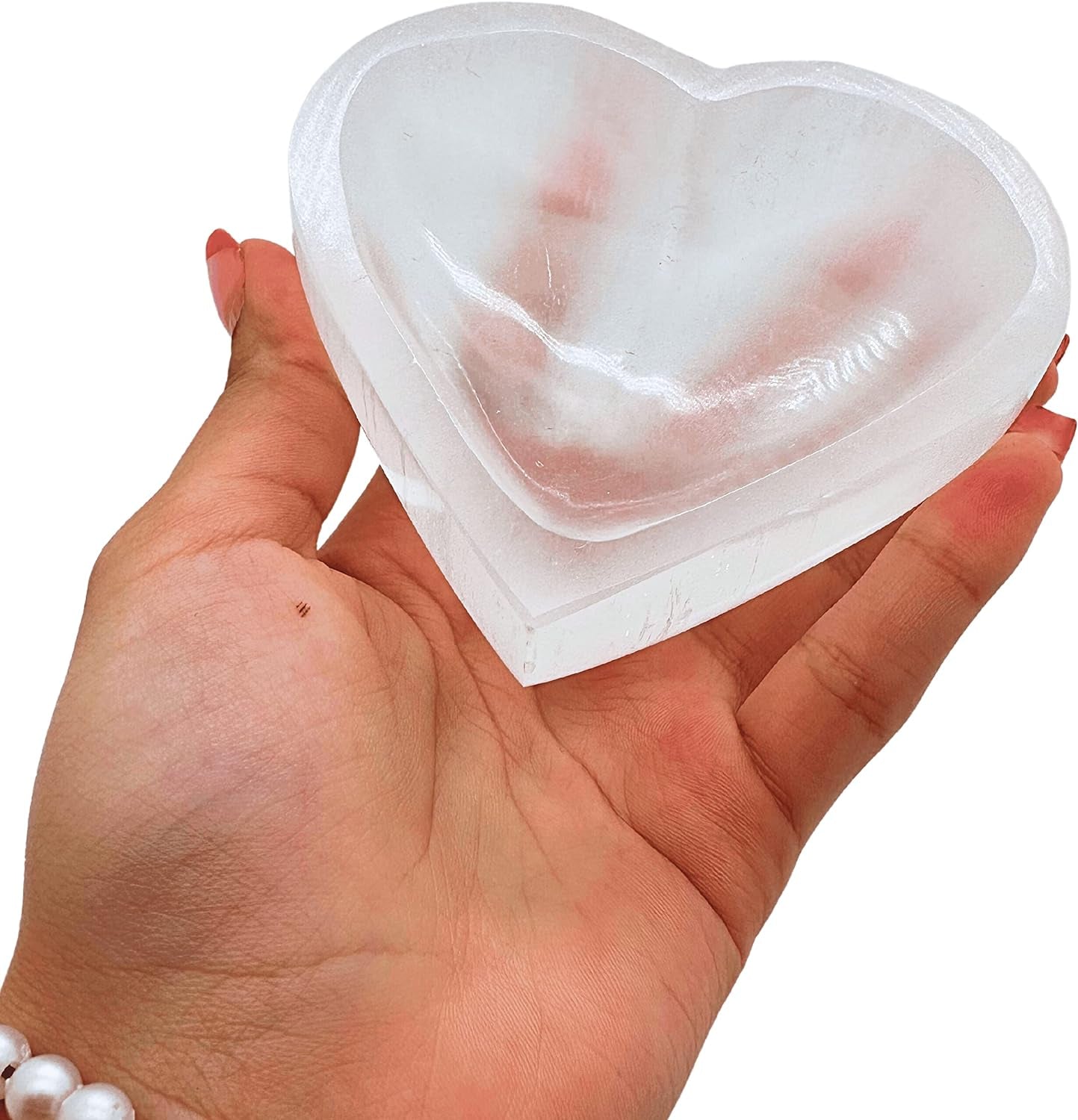 Selenite Bowl Heart 4-Inch - Premium Heart-Inspired Crystal Dish for Cleansing and Charging, Unique Gift Idea, Decorative Bowl