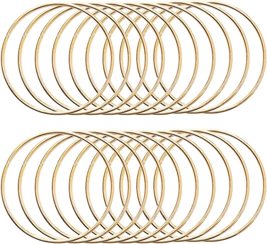 20 Pcs 3 Inch Metal Rings for Craft Gold Hoops Floral Macrame Hoops Rings for DIY Crafts Macrame Dream Catcher Supplies(Gold,3 Inch)