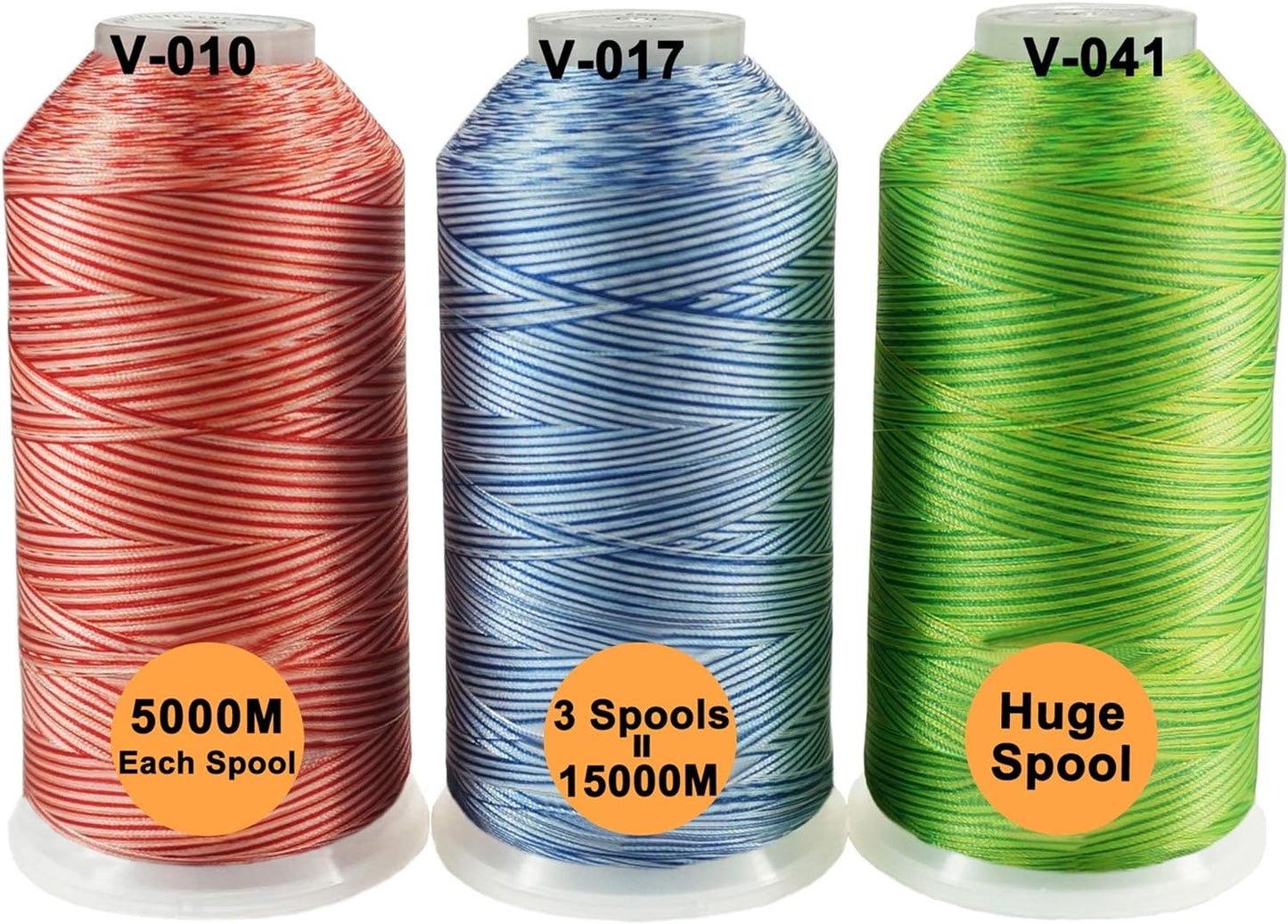 Polyester Embroidery Machine Thread Assorted Color Packs - 40 Options - 5000M Spool - for All Embroidery Machines