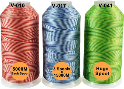 Polyester Embroidery Machine Thread Assorted Color Packs - 40 Options - 5000M Spool - for All Embroidery Machines