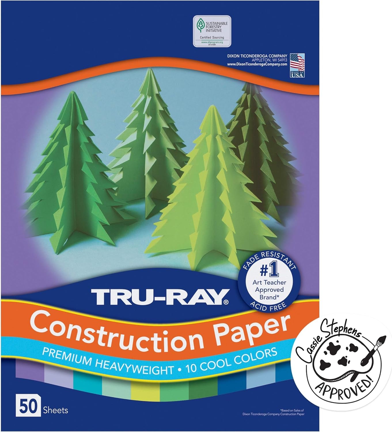 Construction Paper P103031, 10 Classic Colors, 9" X 12", 50 Sheets