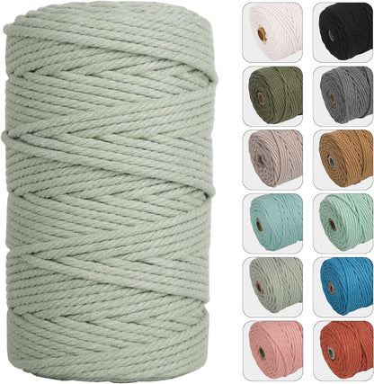 4Mm 109Yards Macrame Cord Natural Color Cotton Rope for Wall Hanging, Plant Hangers, Crafts, Knitting