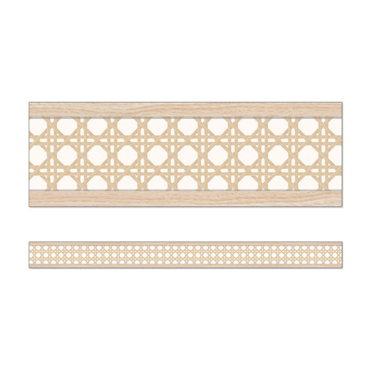 True to You Woven Cane Straight Bulletin Board Borders, 36 Feet