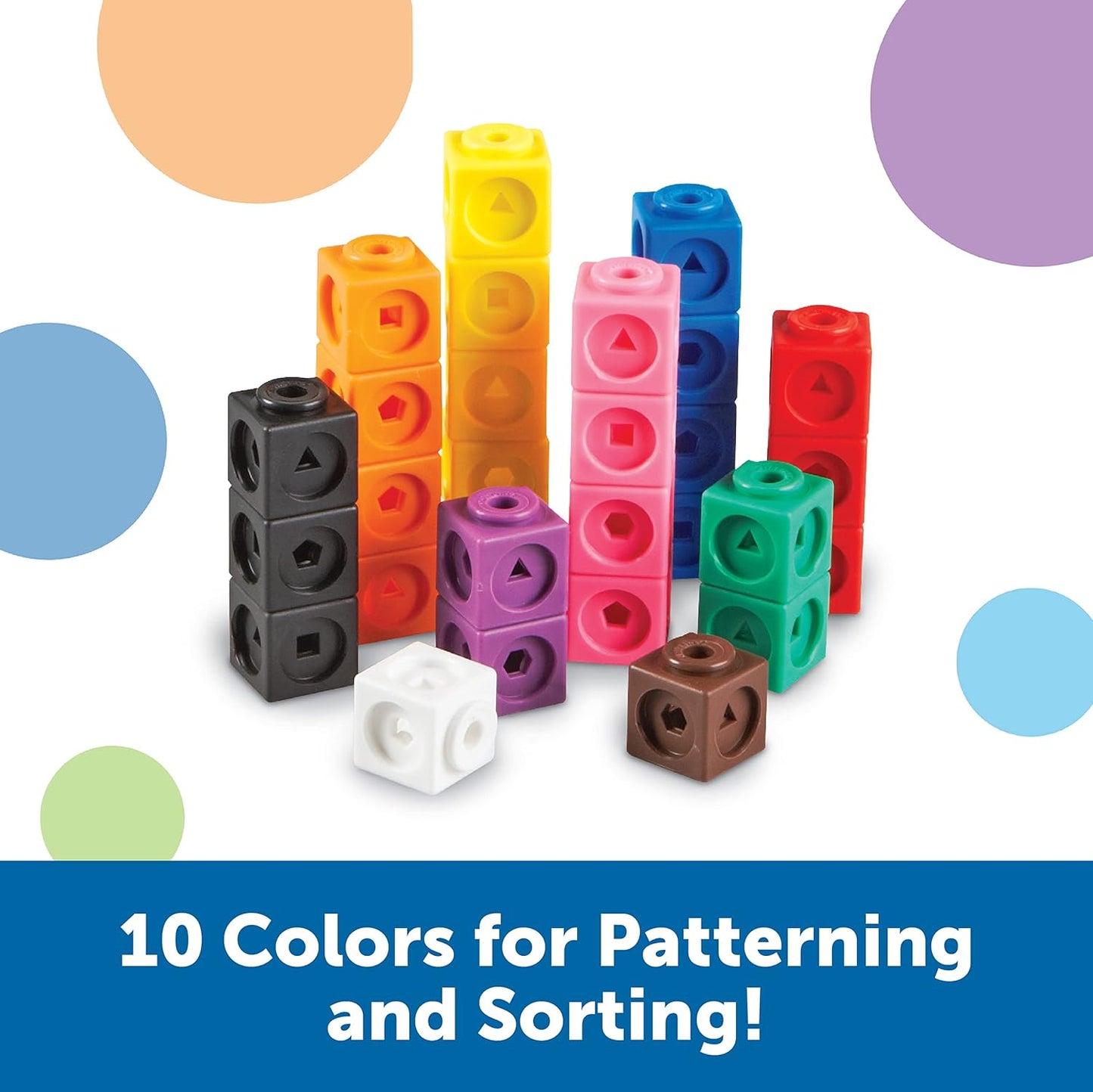 Mathlink Cubes - Set of 100 Cubes, Ages 5+ Kindergarten, STEM Activities, Math Manipulatives, Homeschool Supplies, Teacher Supplies