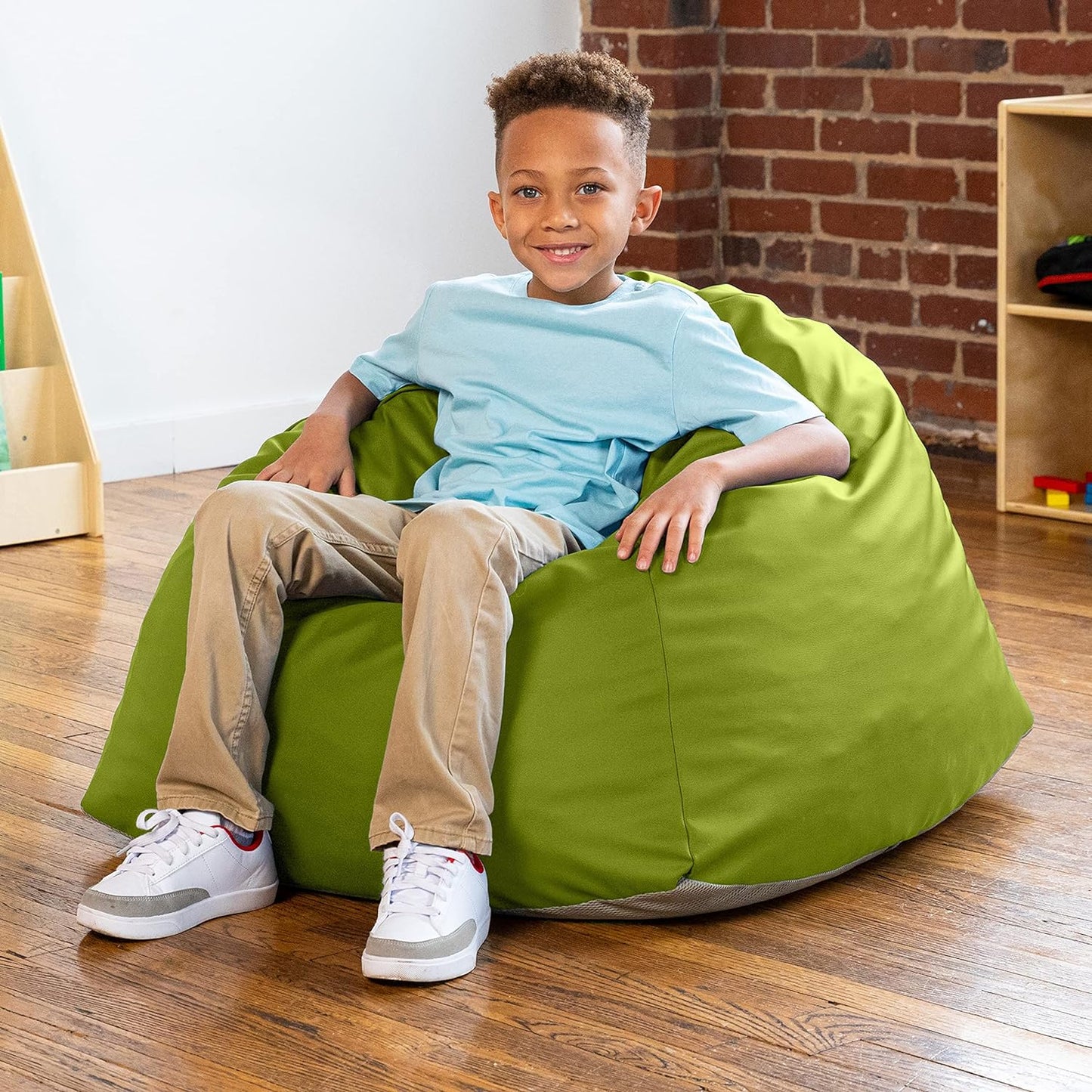 Gumdrop Jr. Kids Bean Bag for Early Childhood & Educational Environments, Premium Vinyl - Turquoise