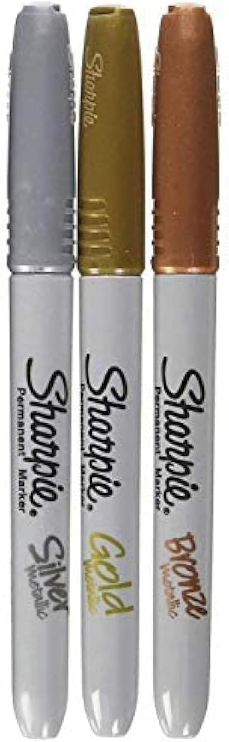 - Fine Point Metallic Permanent Markers - Silver/Gold/Bronze (1-Pack of 3)