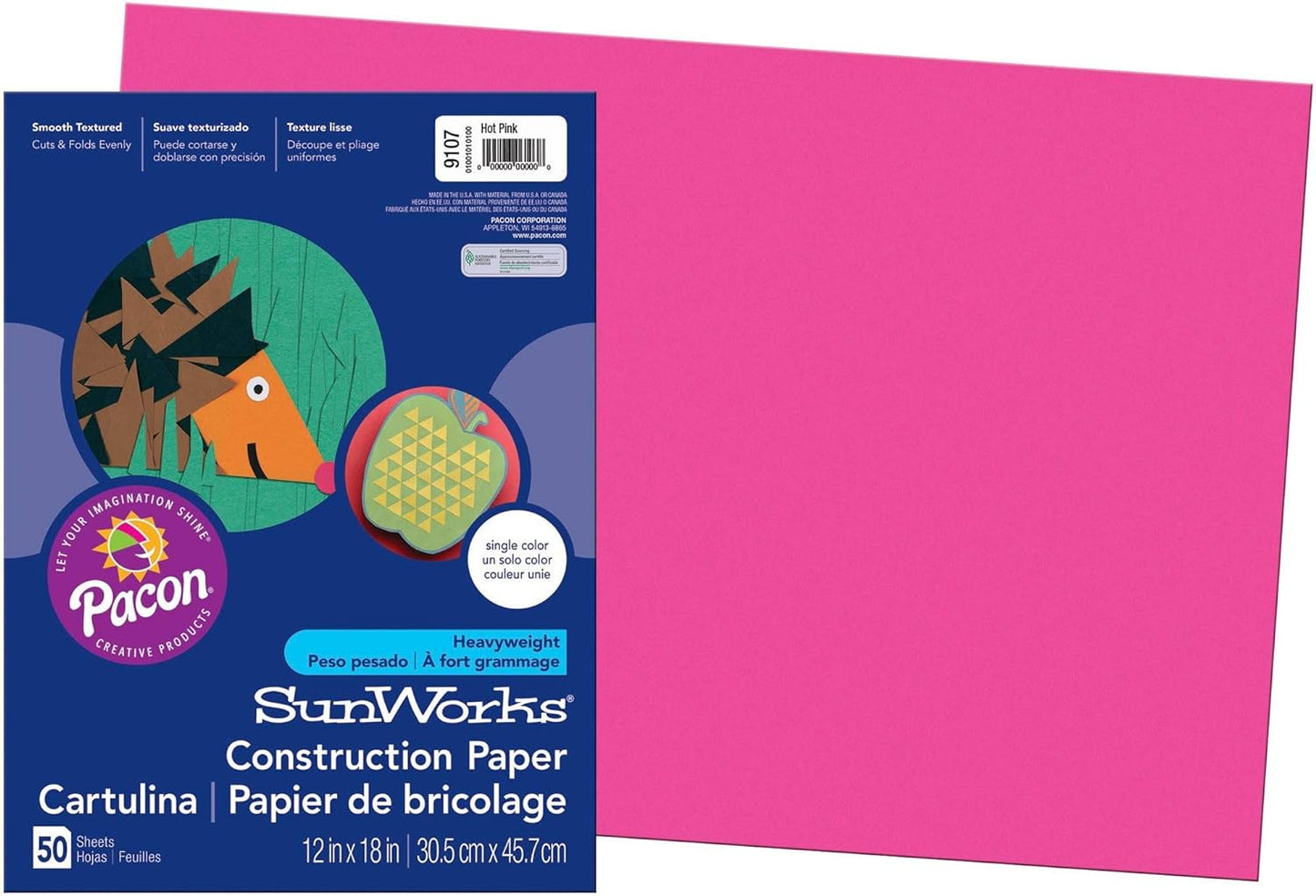 (Formerly ) Construction Paper, White, 12" X 18", 50 Sheets