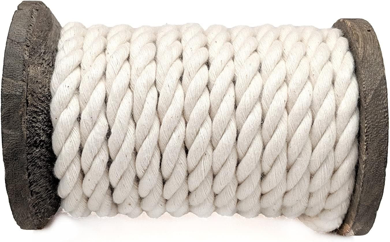 Macrame Cord (3 Mm X 500 Yards) | 100% Natural Cotton Macrame Rope | 3 Strand Twisted Cotton Cordage for Handmade Plant Hanger Wall Hanging Craft Making