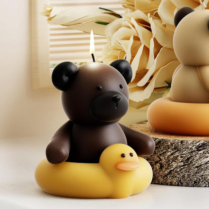 Swimming Bear Mold Bear Candle Mold Swim Bear Mold Bear Animal Mold Resin Casting Mold Resin Making Molds Silicone Mold for Candle Home Decorate Mold Candle Making Mold 3D Animal Mold