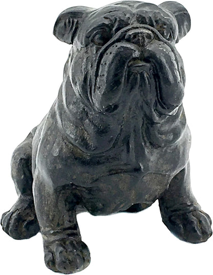  Bulldog Statue Vintage Rustic Distressed Mascot Stern Dog Figurine Sculpture Antiques Farmhouse Animal Outdoor Garden Home Decor 8 Inch Tall