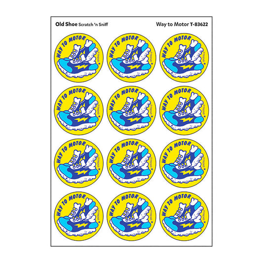 Way to Motor/Old Shoe Scented Stickers, Pack of 24