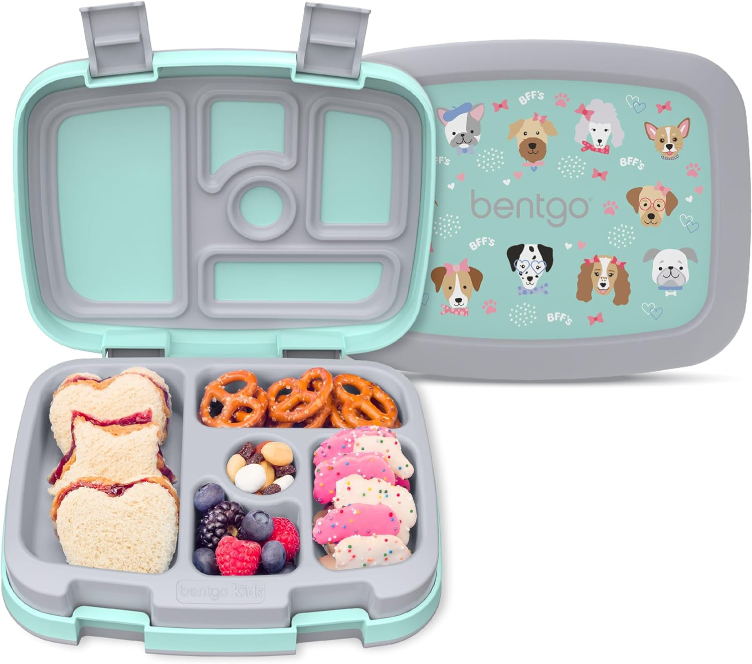 ® Kids Prints Leak-Proof, 5-Compartment Bento-Style Kids Lunch Box - Ideal Portion Sizes for Ages 3-7, Durable, Drop-Proof, Dishwasher Safe, & Made with Bpa-Free Materials (Dinosaur)