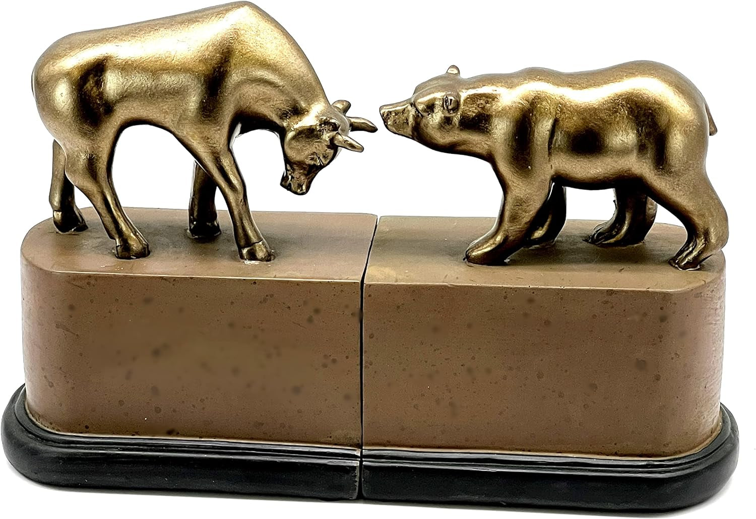 Bull Bear Decorative Vintage Bookends Business Gifts for Executives Manager Finance Company Stock Consultant Advisor Animal Book Ends Bookshelves Support Statues