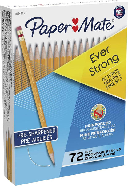 Everstrong #2 Pencils, Reinforced, Break-Resistant Lead When Writing, 24-Pack