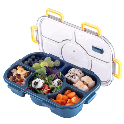 Tarlini  Blue Bento Box  Simple & Easy Leak Proof BPA Free 5 Compartment  Bento