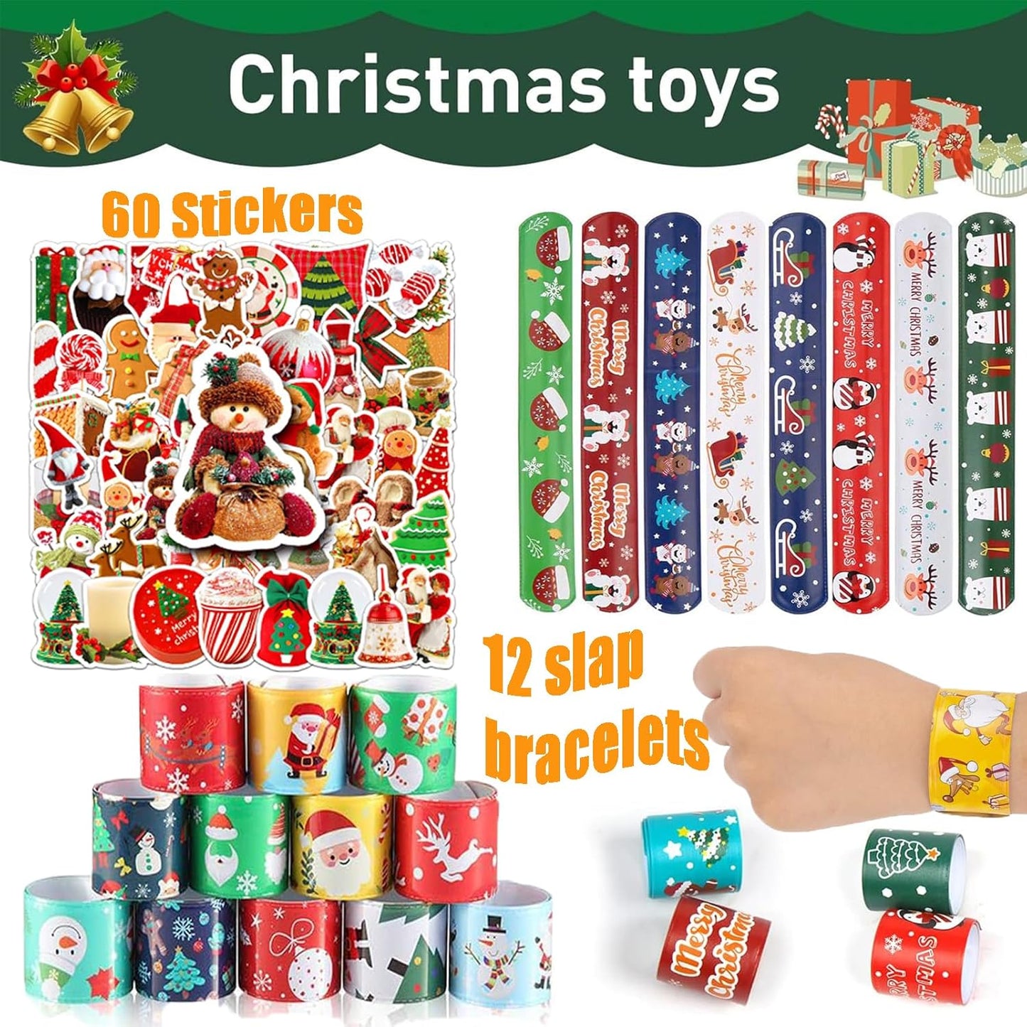 120 Pcs Christmas Party Favors for Kids, Prizes Treasure Box Toys for Classroom, Pinata Filler, Goodie Bag Stuffers, Prize Box Fidget Toys Bulk, Treasure Chest Stocking Stuffers for Boys Girls