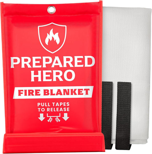 Emergency Fire Blanket - 1 Pack - Fire Suppression Blanket for Kitchen, 40” X 40” Fire Blanket for Home, Fiberglass Fire Blanket