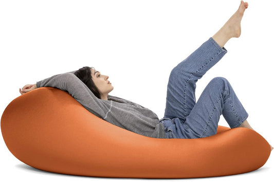 Nimbus Spandex Bean Bag Chair for Adults-Furniture for Rec, Family Rooms and More, Large, Orange