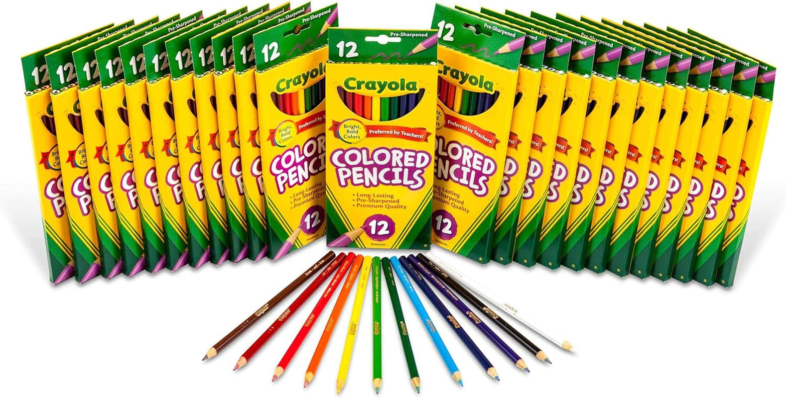 Bulk Colored Pencils for Kids (24Pk), Bulk School Supplies for Teachers, Back to School Classroom Supplies, 12 Colors [Amazon Exclusive]