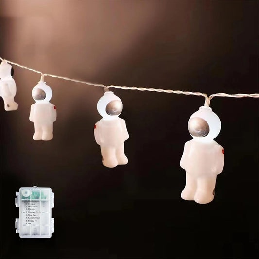 Astronaut Pendants String Lights 20 LED 14FT Holiday Party Lights Wall Window Nursery or Kids Room Decor around the Garden Birthday Boy Room Decor (8Mode)