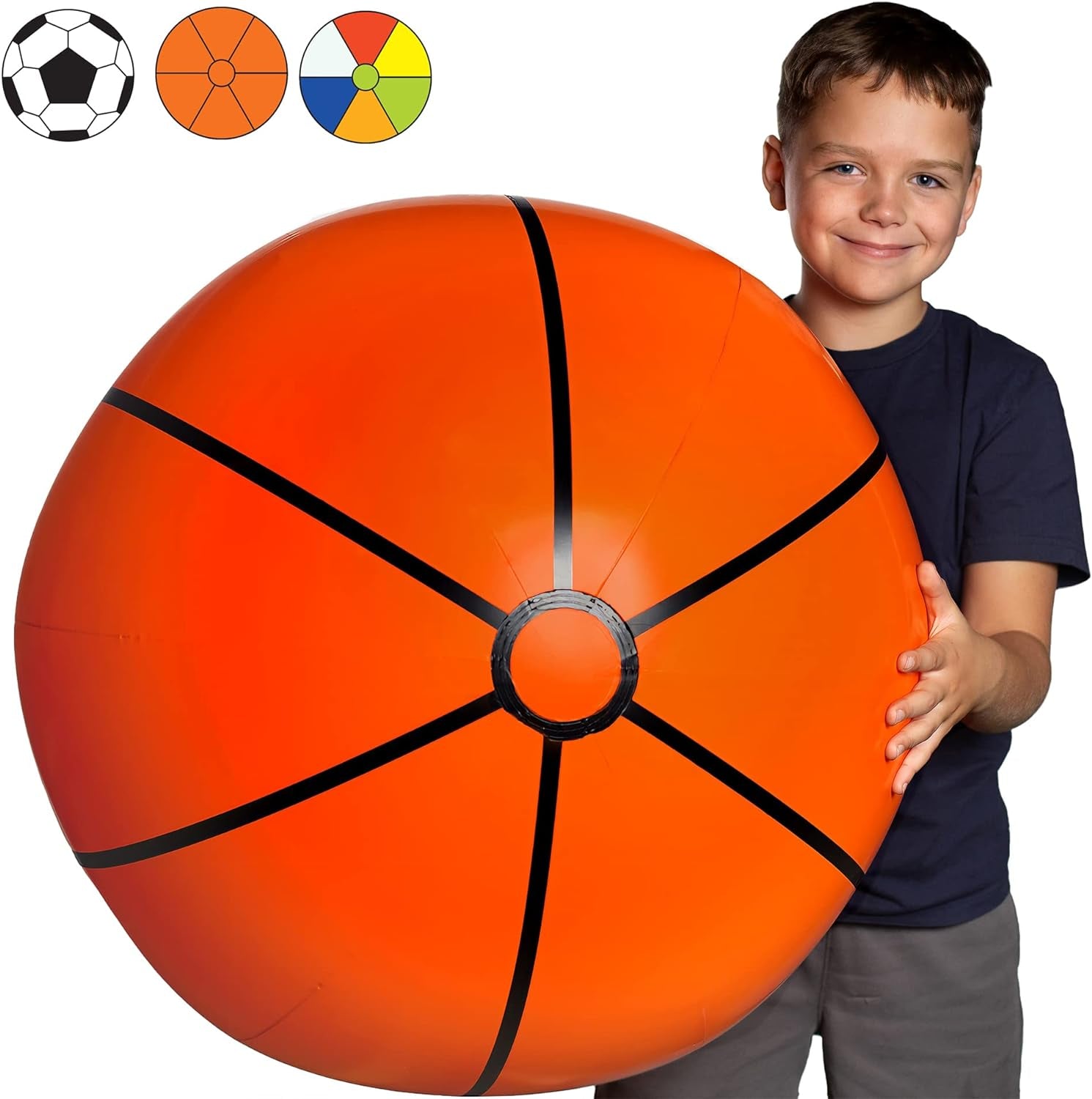 Large Beach Ball for Kids or Adults - Easy to Inflate and Durable Material to Last for Years of Fun - Comes in 3 Colors - Great Gift Idea for Boys & Girls All Ages - Also Best Pool Party Decoration Toy