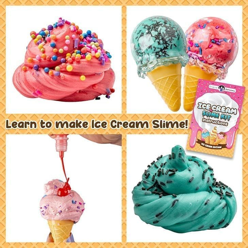 Ice Cream Slime Kit for Girls, Amazing Ice Cream Slime Making Kit to Make Butter Slime, Cloud Slime & Foam Slimes, Fun Gift Idea