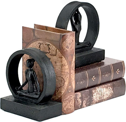 24087 Decorative Bookends Yoga Girl Meditation Pose Mudra Tabletop Statue Cool Book Ends Modern Antiques Design Bookshelf Decor Nonskid Vintage Books Ends Shelves Stoppers