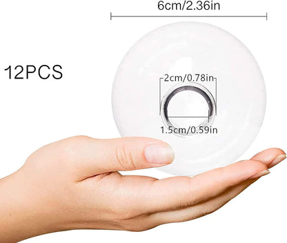 12 Pcs DIY Clear Plastic Fillable Balls Ornament, 2.36Inch Christmas Balls for Christmas, Halloween, Birthday, Wedding Decor, Crafts Decorations (60 Mm)