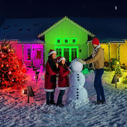 Solar Lights Outdoor Waterproof - Color Changing Solar Spot Lights Outside, Solar Powered Spotlight Landscape Lighting Halloween Spotlights for Tree Garden Yard Pathway Driveway House Christmas