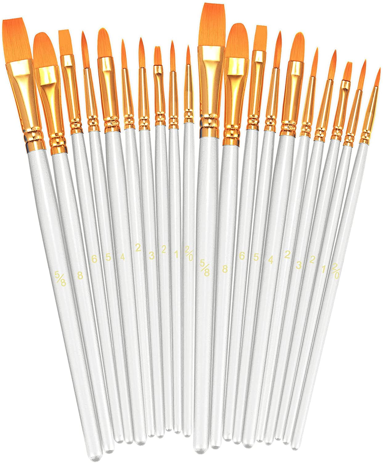 Paint Brushes Set, 2 Pack 20 Pcs Round-Pointed Tip Paintbrushes Nylon Hair Artist Acrylic Paint Brushes for Acrylic Oil Watercolor, Face Nail Art, Miniature Detailing & Rock Painting, Blue