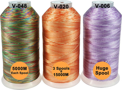 Polyester Embroidery Machine Thread Assorted Color Packs - 40 Options - 5000M Spool - for All Embroidery Machines