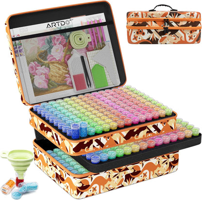 Diamond Painting Storage Boxes, 60 Slots Bead Storage with 5D Diamond Art Accessories and Tools Kit