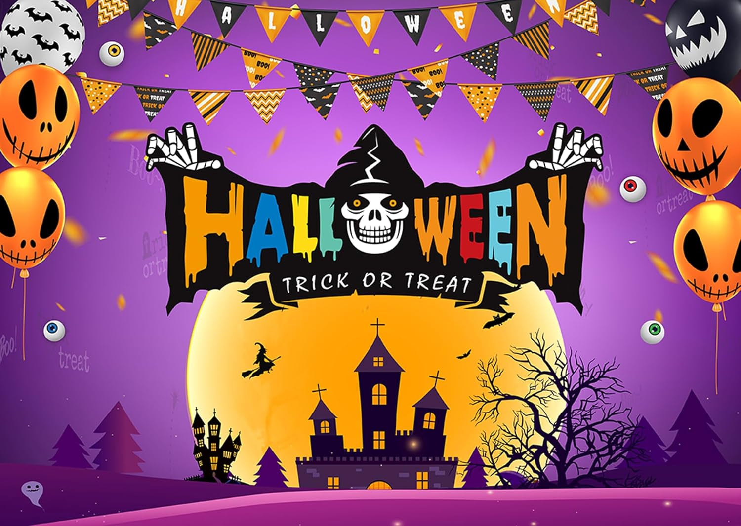 7X5Ft Halloween Photography Backdrop Halloween Party Decoration Banner Backdrop Halloween Photo Props Backdrop Halloween Photoshoot Bacdrops 195