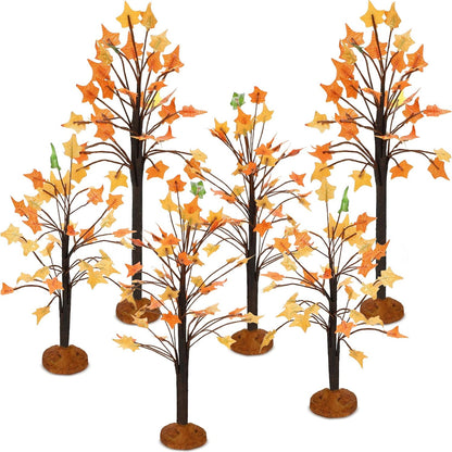 6 Pieces Mini Decor Trees Small Holiday Branch Village Trees Artificial Model Trees Miniature Trees Village Displays Tree for House Garden Festival Decorations, 3 Sizes(Maple Tree)