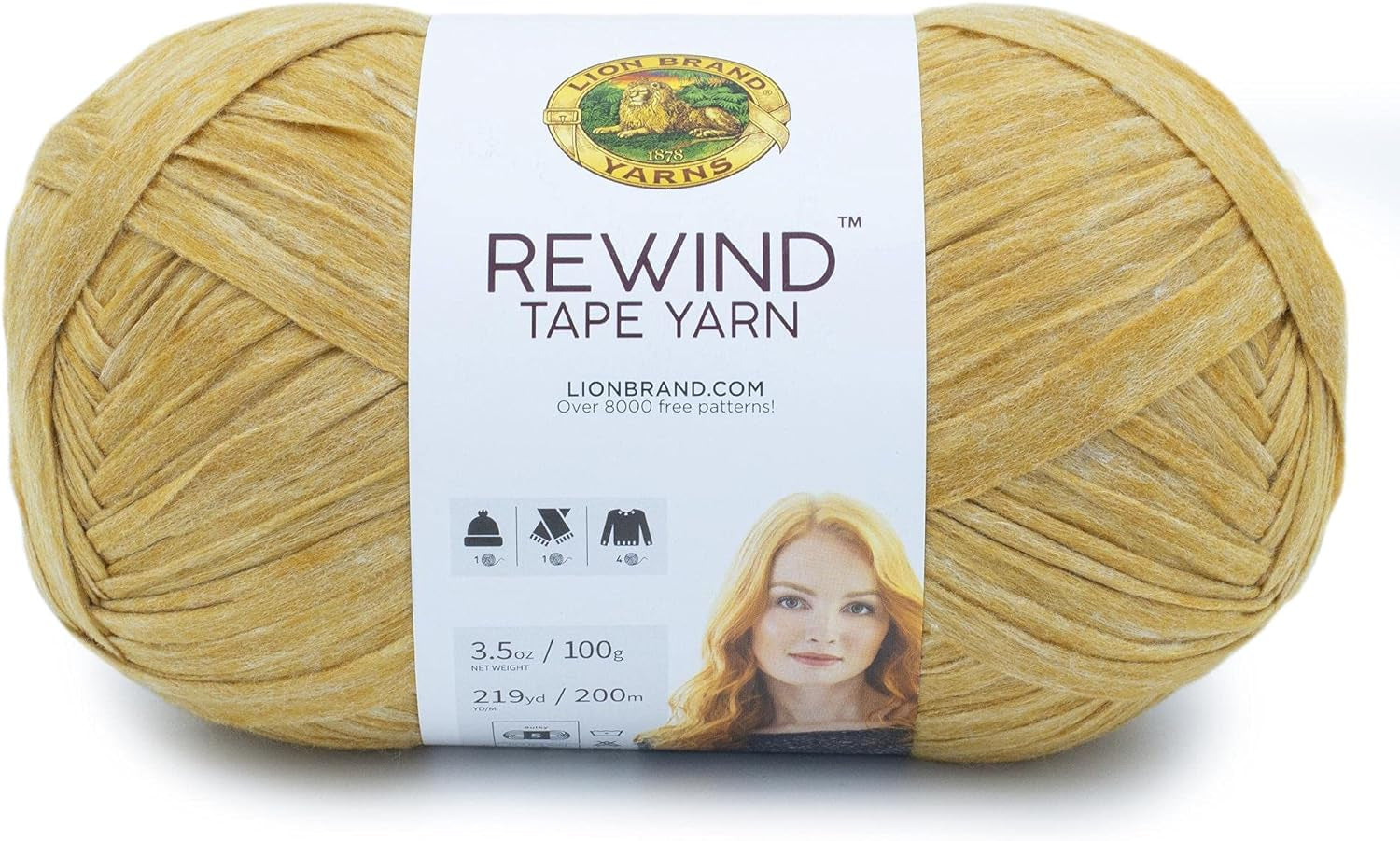 Rewind Yarn, Yarn for Knitting and Crocheting, Craft Tape Yarn, 1-Pack, Willow