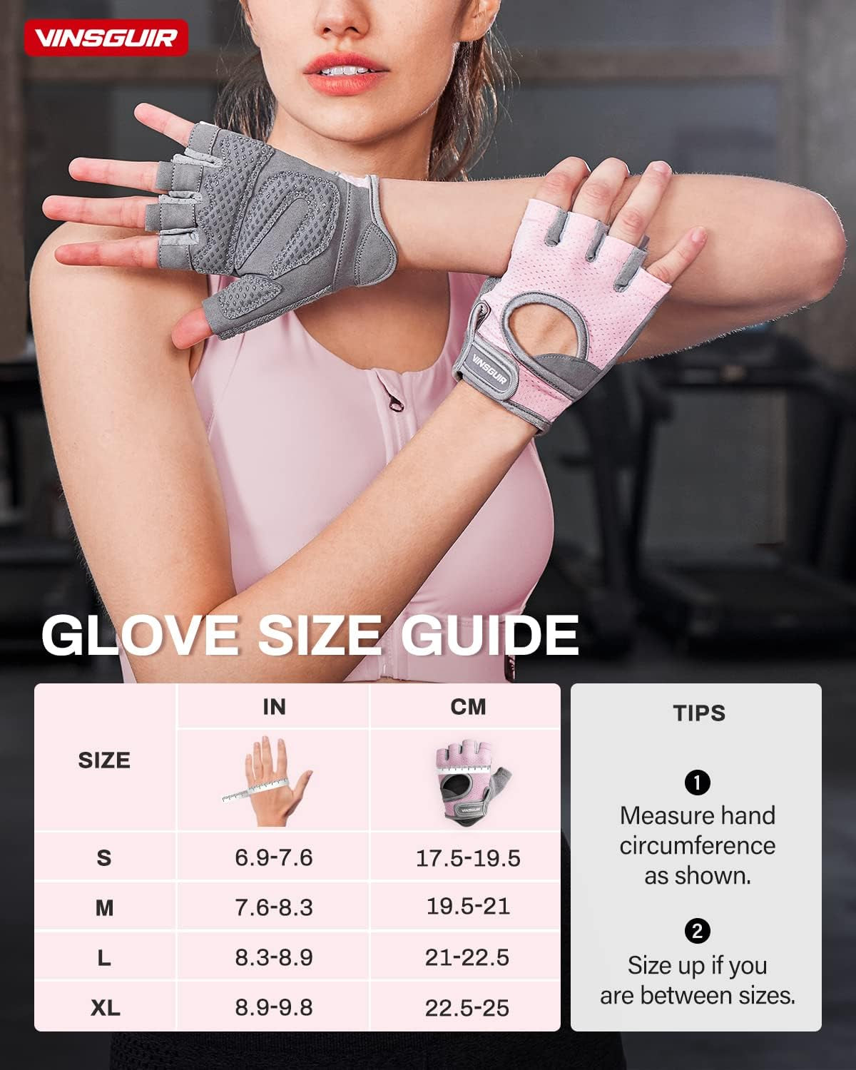 Breathable Workout Gloves for Women, Weight Lifting Gloves for Gym, Cycling, Exercise, Fitness and Training, with Excellent Grip and Cushion Pads