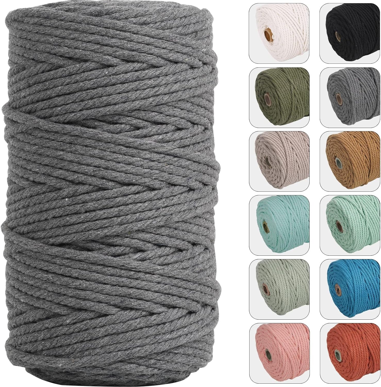 4Mm 109Yards Macrame Cord Natural Color Cotton Rope for Wall Hanging, Plant Hangers, Crafts, Knitting