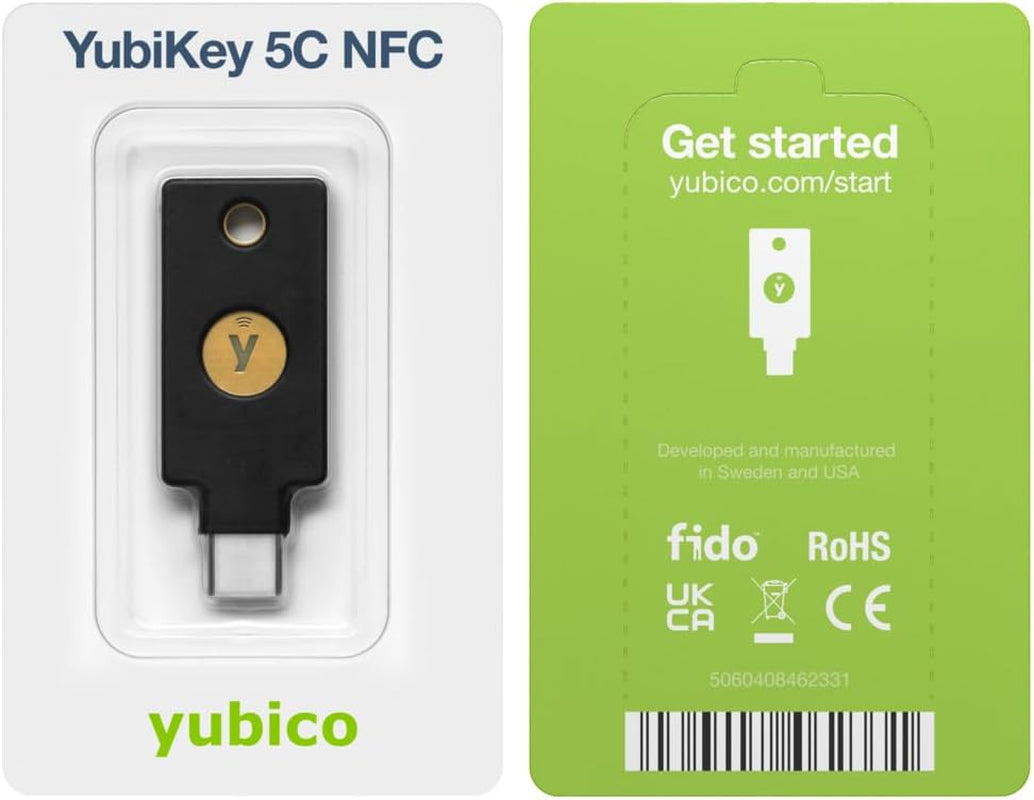 - Yubikey 5C NFC - Two-Factor Authentication (2FA) Security Key, Connect via USB-C or NFC, FIDO Certified - Protect Your Online Accounts