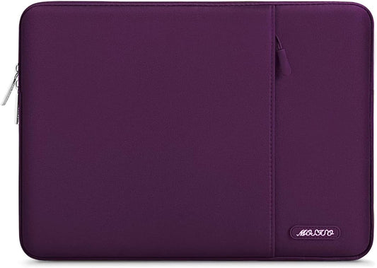 Laptop Sleeve Bag Compatible with Macbook Air/Pro, 13-13.3 Inch Notebook, Compatible with Macbook Pro 14 Inch M3 M2 M1 Chip Pro Max 2024-2021, Polyester Vertical Case with Pocket,Magenta Purple