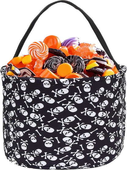 Halloween Trick or Treat Bag Halloween Candy Bucket Fabric Tote Gift Candy Bag Candy Polka Dot Skull Pumpkin Stripe Halloween Party Favors