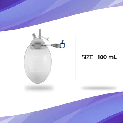 AMZ Medical Supply Silicone Vacuum Suction Bulb 100 Ml. Oval Shape Wound