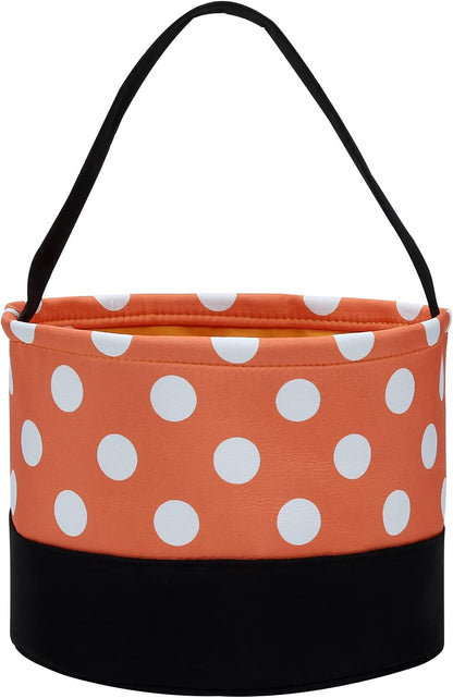 Halloween Trick or Treat Bag Halloween Candy Bucket Fabric Tote Gift Candy Bag Candy Polka Dot Skull Pumpkin Stripe Halloween Party Favors