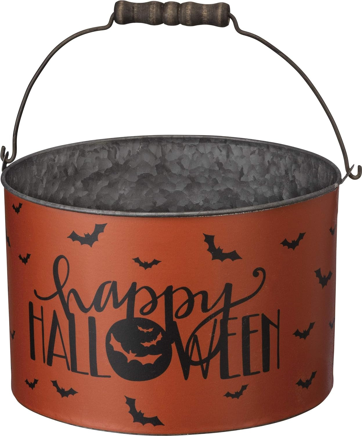 Halloween Metal Buckets, Set of 2, Trick or Treat