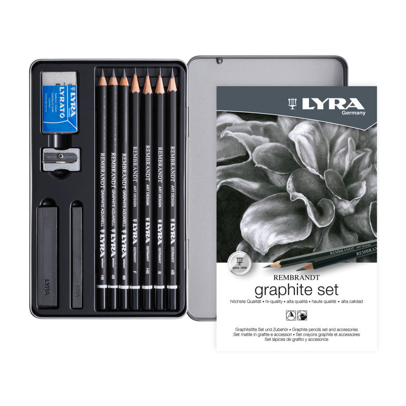 Rembrandt Graphite Sketching Set Tin, Artist Pencils, Assorted, 11 Pieces