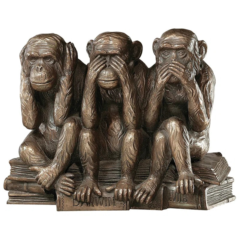 Carraway Hear, See, Speak No Evil Monkey Trio Figurine